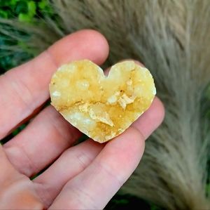 ● Yellow Quartz Crystal Heart Speciman